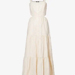 Paige Shadi Cut-out Linen And Cotton-blend Maxi Dress