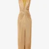 Eliora Plunge-neck Woven Maxi Dress