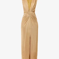Eliora Plunge-neck Woven Maxi Dress