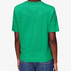 Whistles Rosa Double-trim Short-sleeved Cotton-jersey T-shirt -Outlet Pique Style Store R04145303 GREEN ALT03