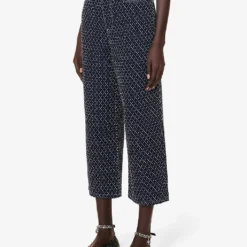 Kenzo Polka-dot Wide-leg Denim Trousers -Outlet Pique Style Store R04145435 RINSEBLUEDENIM ALT02