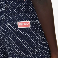 Kenzo Polka-dot Wide-leg Denim Trousers -Outlet Pique Style Store R04145435 RINSEBLUEDENIM ALT04