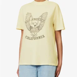 ANINE BING Eagle Graphic-print Organic-cotton T-shirt -Outlet Pique Style Store R04146342 OFFWHITE ALT02