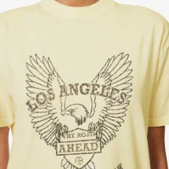 ANINE BING Eagle Graphic-print Organic-cotton T-shirt -Outlet Pique Style Store R04146342 OFFWHITE ALT04