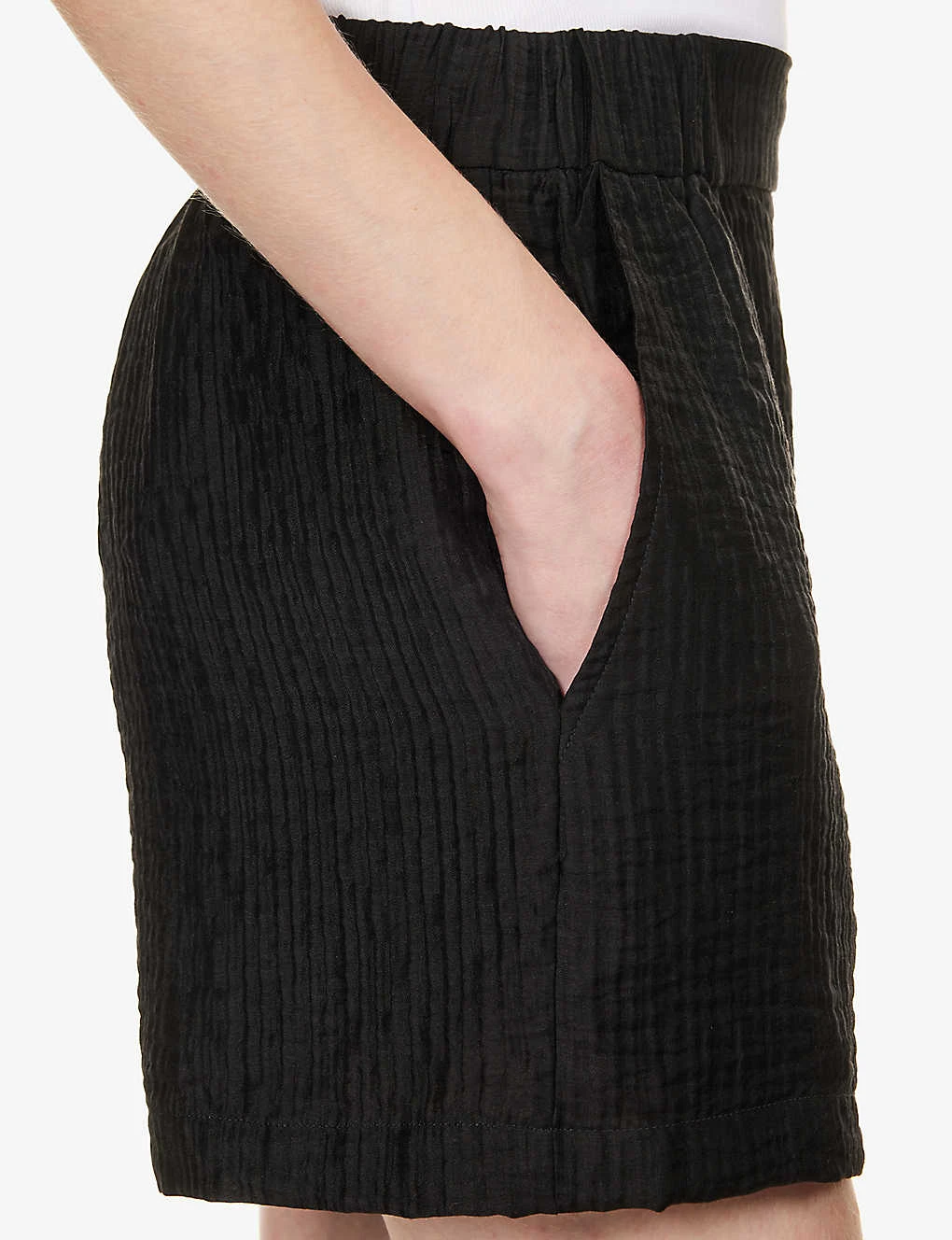 ANINE BING Koa Waffle-texture Rayon-blend Shorts 5 ANINE BING Koa Waffle-texture Rayon-blend Shorts - Image 5