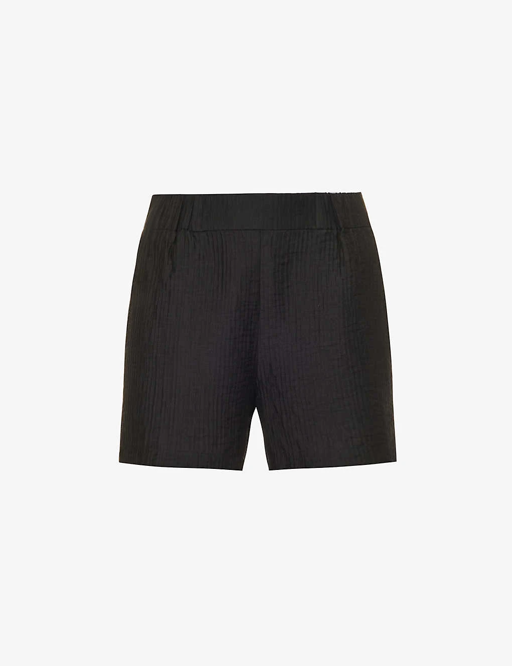 ANINE BING Koa Waffle-texture Rayon-blend Shorts 1 ANINE BING Koa Waffle-texture Rayon-blend Shorts