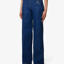 FRAME Sailor Snap Wide-leg Mid-rise Recycled-denim Jeans -Outlet Pique Style Store R04146381 ADELE ALT02