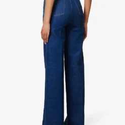 FRAME Sailor Snap Wide-leg Mid-rise Recycled-denim Jeans -Outlet Pique Style Store R04146381 ADELE ALT03