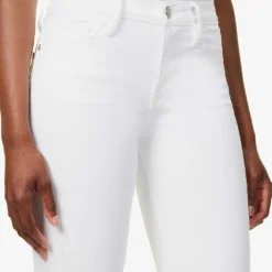 FRAME Le Crop Mini Flare Flared-leg Mid-rise Jeans -Outlet Pique Style Store R04146383 BLANC ALT05