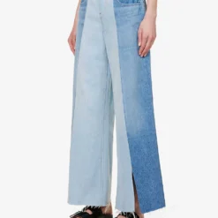 FRAME Split Seam Raw-trim Wide-leg Mid-rise Jeans -Outlet Pique Style Store R04146384 SPLITPERSONALITY ALT02