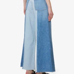 FRAME Split Seam Raw-trim Wide-leg Mid-rise Jeans -Outlet Pique Style Store R04146384 SPLITPERSONALITY ALT03