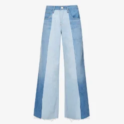 FRAME Split Seam Raw-trim Wide-leg Mid-rise Jeans