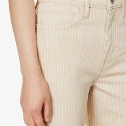 FRAME Le Jane Crop Striped Straight-leg High-rise Recycled Denim-blend Jeans -Outlet Pique Style Store R04146387 SANDMULTI ALT04