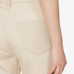 FRAME Le Jane Crop Striped Straight-leg High-rise Recycled Denim-blend Jeans -Outlet Pique Style Store R04146387 SANDMULTI ALT05