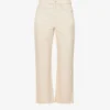 FRAME Le Jane Crop Striped Straight-leg High-rise Recycled Denim-blend Jeans
