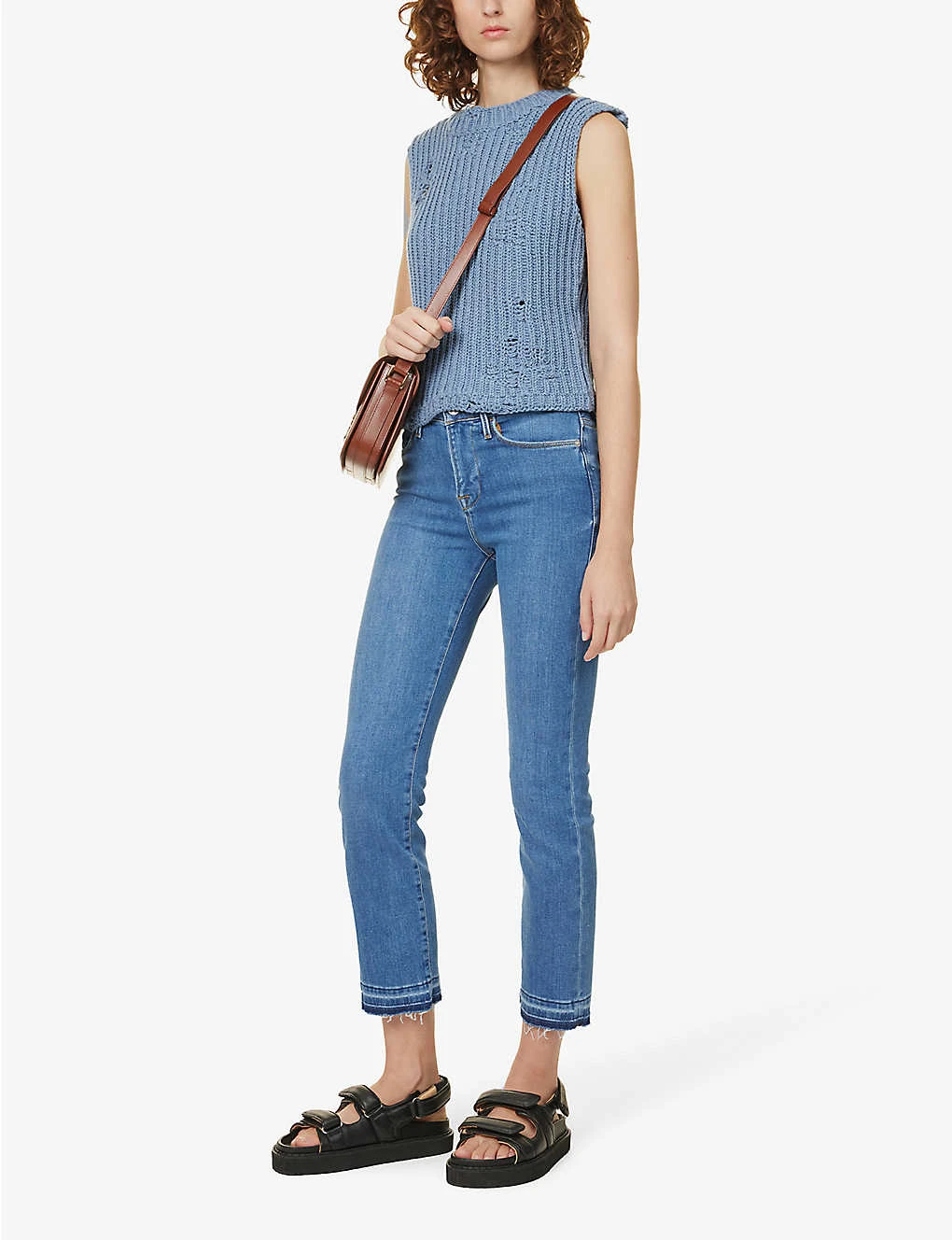 FRAME Le High Straight Raw-hem Straight-leg High-rise Stretch-denim Jeans 2 FRAME Le High Straight Raw-hem Straight-leg High-rise Stretch-denim Jeans - Image 2