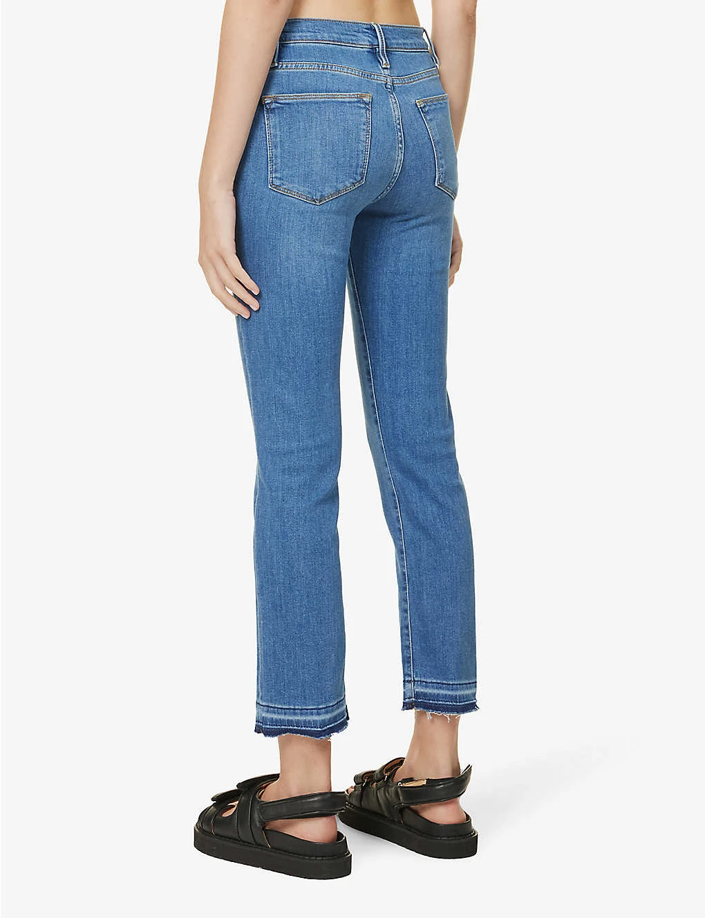 FRAME Le High Straight Raw-hem Straight-leg High-rise Stretch-denim Jeans 4 FRAME Le High Straight Raw-hem Straight-leg High-rise Stretch-denim Jeans - Image 4