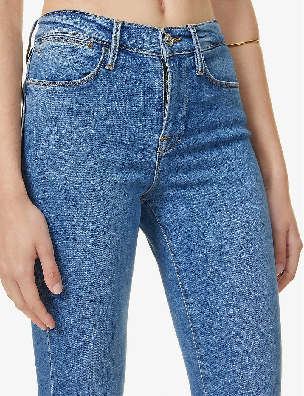 FRAME Le High Straight Raw-hem Straight-leg High-rise Stretch-denim Jeans 5 FRAME Le High Straight Raw-hem Straight-leg High-rise Stretch-denim Jeans - Image 5