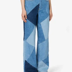 FRAME Le High ‘N’ Tight Patchwork Wide-leg High-rise Jeans -Outlet Pique Style Store R04146406 BLUECOMPILATION ALT02