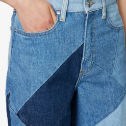 FRAME Le High ‘N’ Tight Patchwork Wide-leg High-rise Jeans -Outlet Pique Style Store R04146406 BLUECOMPILATION ALT04