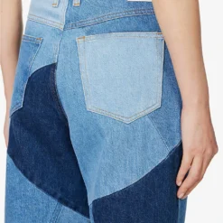 FRAME Le High ‘N’ Tight Patchwork Wide-leg High-rise Jeans -Outlet Pique Style Store R04146406 BLUECOMPILATION ALT05