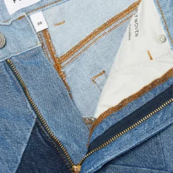 FRAME Le High ‘N’ Tight Patchwork Wide-leg High-rise Jeans -Outlet Pique Style Store R04146406 BLUECOMPILATION ALT06