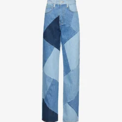 FRAME Le High āNā Tight Patchwork Wide-leg High-rise Jeans