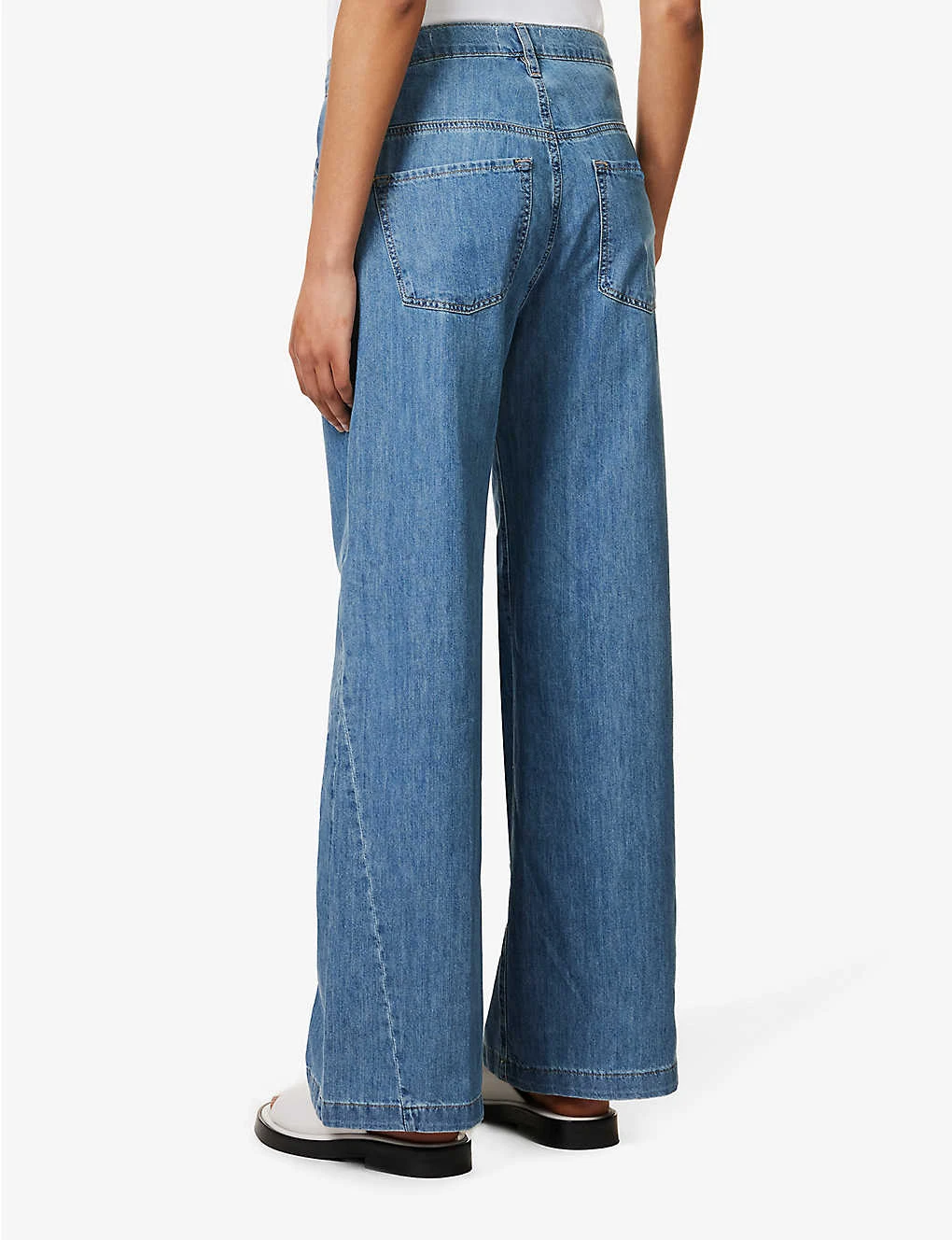 FRAME Le Baggy Palazzo Faded-wash Wide-leg Low-rise Jeans 4 FRAME Le Baggy Palazzo Faded-wash Wide-leg Low-rise Jeans - Image 4