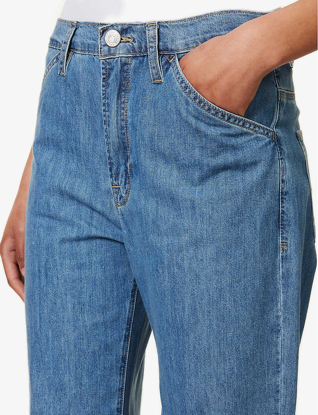 FRAME Le Baggy Palazzo Faded-wash Wide-leg Low-rise Jeans 5 FRAME Le Baggy Palazzo Faded-wash Wide-leg Low-rise Jeans - Image 5