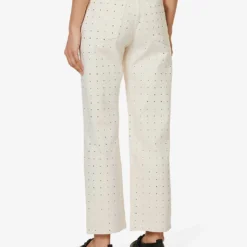 FRAME Le Jane Crop Crystal-embellished Straight-leg High-rise Jeans -Outlet Pique Style Store R04146432 BONE ALT03