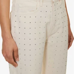 FRAME Le Jane Crop Crystal-embellished Straight-leg High-rise Jeans -Outlet Pique Style Store R04146432 BONE ALT05