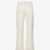 FRAME Le Jane Crop Crystal-embellished Straight-leg High-rise Jeans