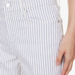 FRAME Le Palazzo Striped Wide-leg Cropped High-rise Recycled Denim-blend Jeans -Outlet Pique Style Store R04146438 COBALTMULTI ALT04