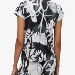 AllSaints Anna Jackie Floral-pattern Organic-cotton T-shirt -Outlet Pique Style Store R04146609 BLACK ALT03