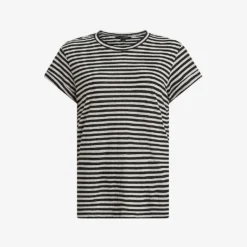 AllSaints Anna Striped Regular-fit Cotton-blend T-shirt