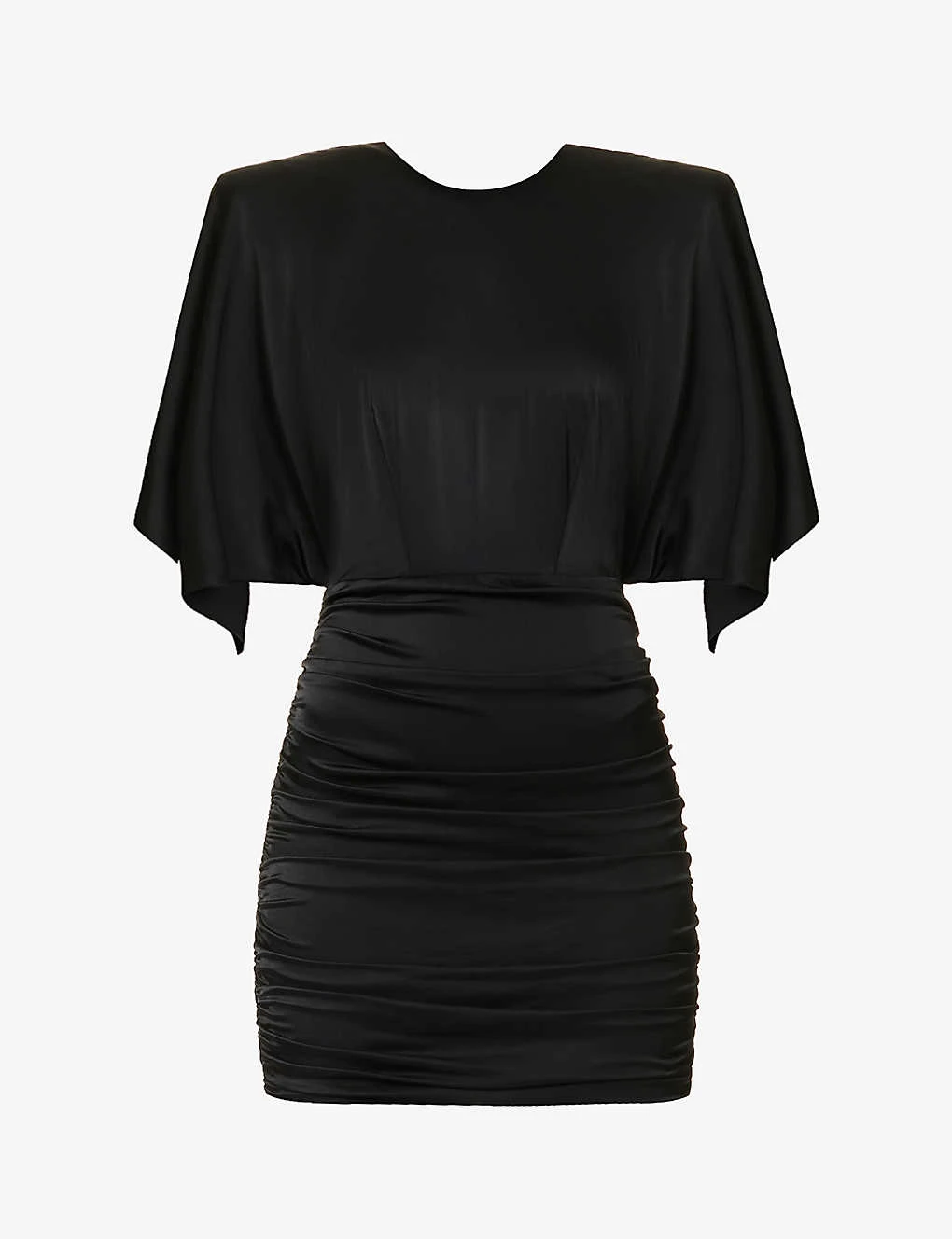 Padded-shoulder Open-back Stretch-woven Mini Dress 1 Padded-shoulder Open-back Stretch-woven Mini Dress