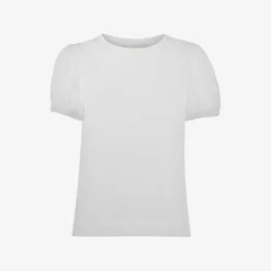 Whistles Puff-sleeved Keyhole Cotton-jersey T-shirt