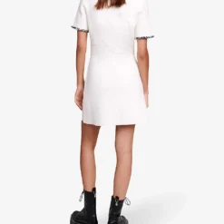 Maje Risal Tweed Stretch Cotton-blend Mini Dress -Outlet Pique Style Store R04146924 BLANC ALT03