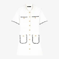 Maje Risal Tweed Stretch Cotton-blend Mini Dress