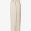 Ladia Split-hem Corduroy Stretch-woven Maxi Skirt