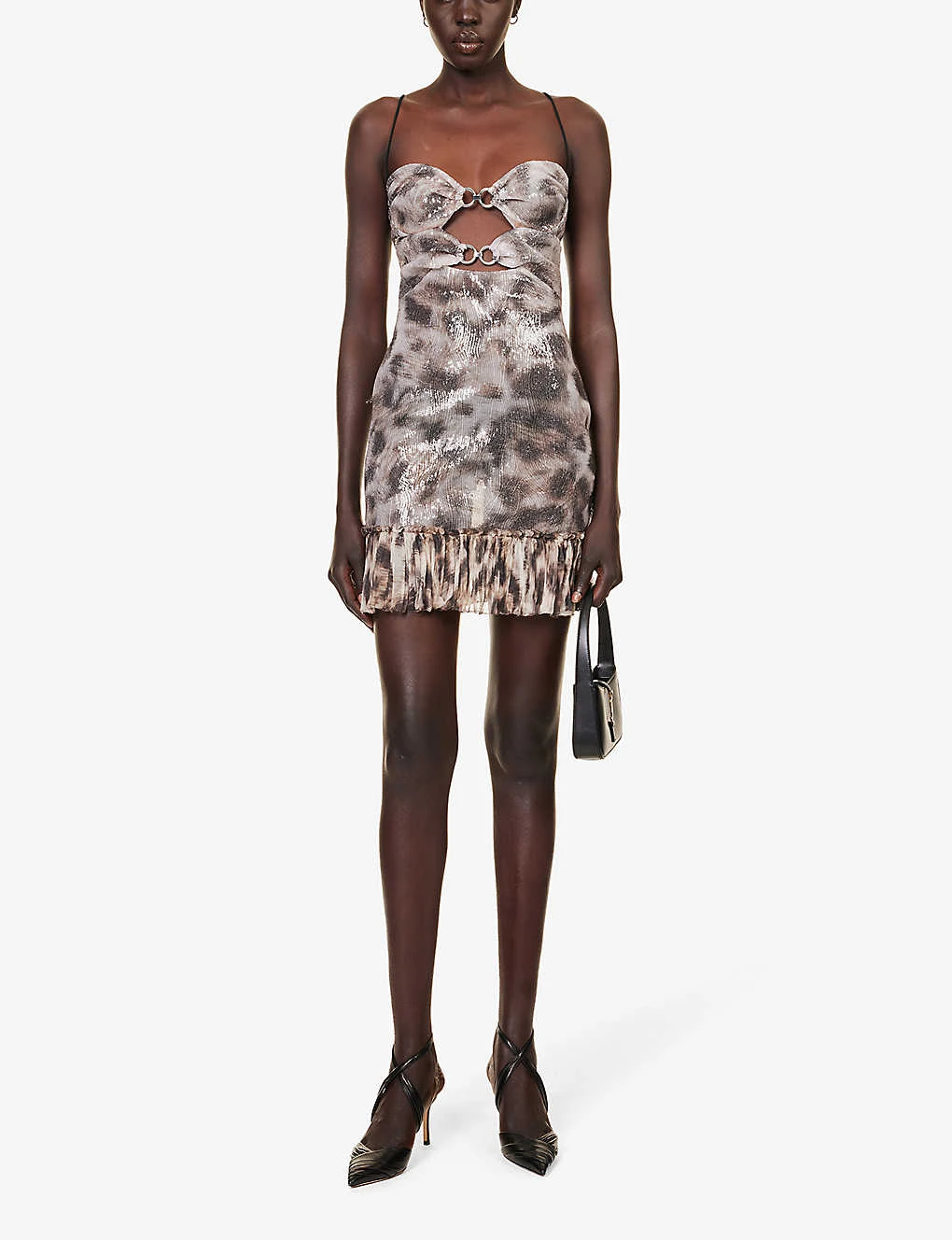 Leopard-print Sequin-embellished Mesh Mini Dress 2 Leopard-print Sequin-embellished Mesh Mini Dress - Image 2
