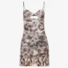 Leopard-print Sequin-embellished Mesh Mini Dress
