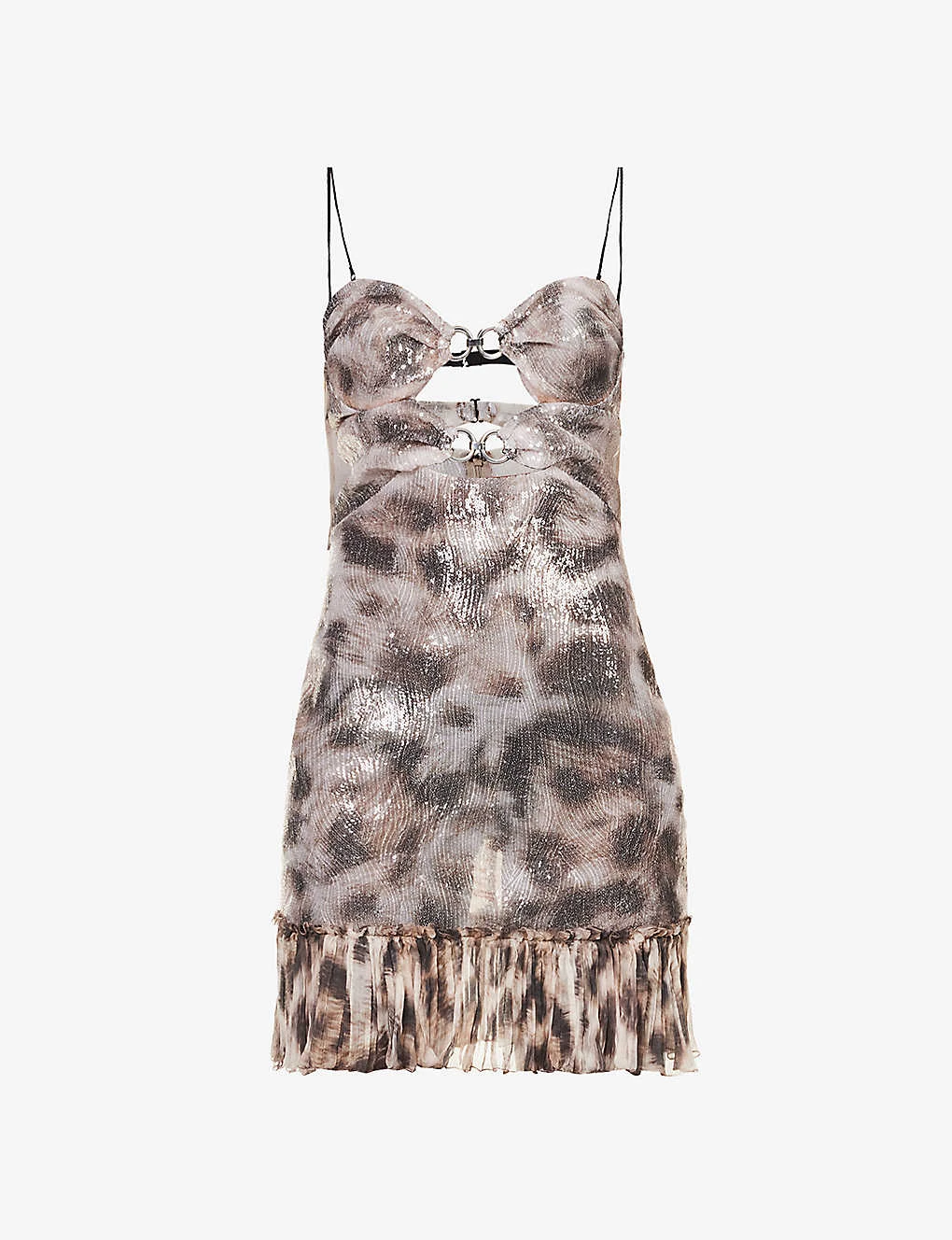 Leopard-print Sequin-embellished Mesh Mini Dress 1 Leopard-print Sequin-embellished Mesh Mini Dress