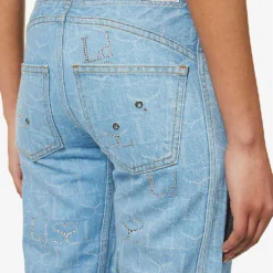 Straight-leg Mid-rise Rhinestone-embellished Jeans -Outlet Pique Style Store R04147637 LIGHTBLUE ALT05