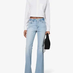 GOOD AMERICAN Good Legs Flared Mid-rise Stretch-denim Jeans -Outlet Pique Style Store R04147917 INDIGO390 ALT02