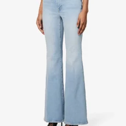 GOOD AMERICAN Good Legs Flared Mid-rise Stretch-denim Jeans -Outlet Pique Style Store R04147917 INDIGO390 ALT03