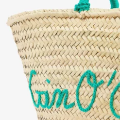 Gin O'Clock Embroidered Palm Basket Bag -Outlet Pique Style Store R04148177 NATURALLILACLOGO ALT01
