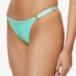 Shimmer Mid-rise Bikini Bottoms -Outlet Pique Style Store R04148244 TURQUOISE ALT02