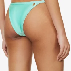 Shimmer Mid-rise Bikini Bottoms -Outlet Pique Style Store R04148244 TURQUOISE ALT03