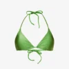 Palm Shimmer Halterneck Bikini Top